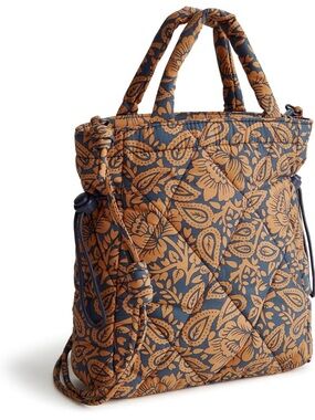 Vera Bradley Brown Navy Floral Featherweight Mini Tote